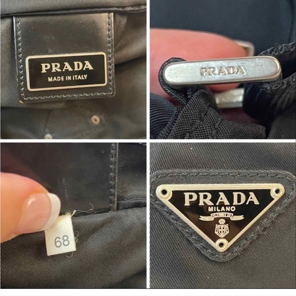 PRADA Vela Sport Tessuto Nylon Leather Shoulder Cross Body Bag Black - Picture 10 of 13